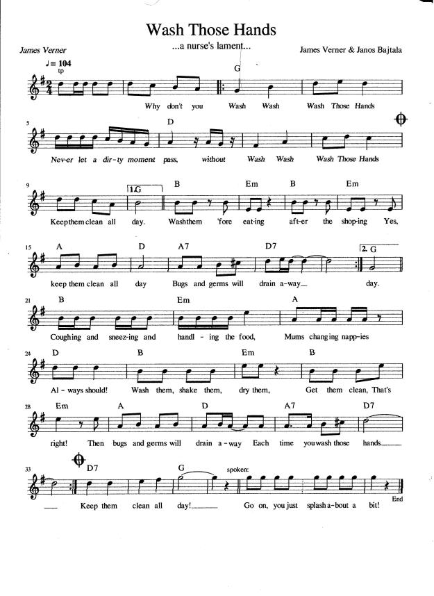 Wash Those Hands sheet music 001